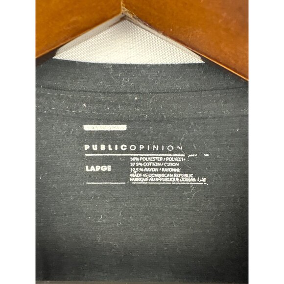 Men’s Public Opinion Large Black Long Sleeve Shirt - Picture 4 of 4